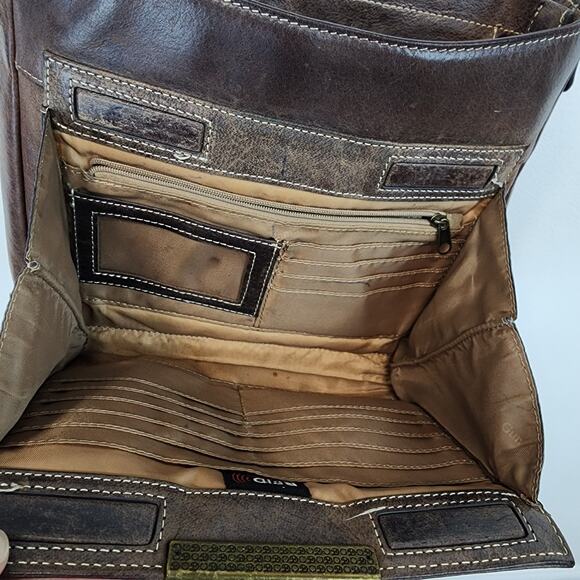 Gun Tote N Mamas Distressed Brown Leather Crossbody Purse RFID Concealed Carry - Picture 6 of 13